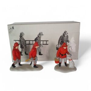 Department 56 Heritage Village Collection "The Fire Brigade" Ceramic Figurines